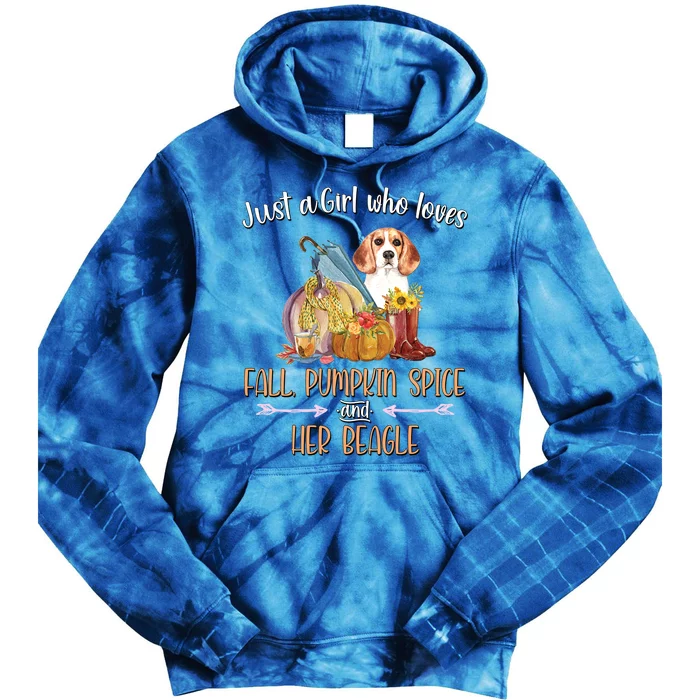 Just A Who Loves Fall Pumpkin Spice And Her Beagle Gift Tie Dye Hoodie