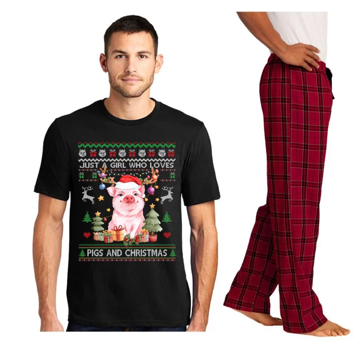 Just A Who Loves Pigs And Christmas Ugly Sweater Cute Gift Pajama Set