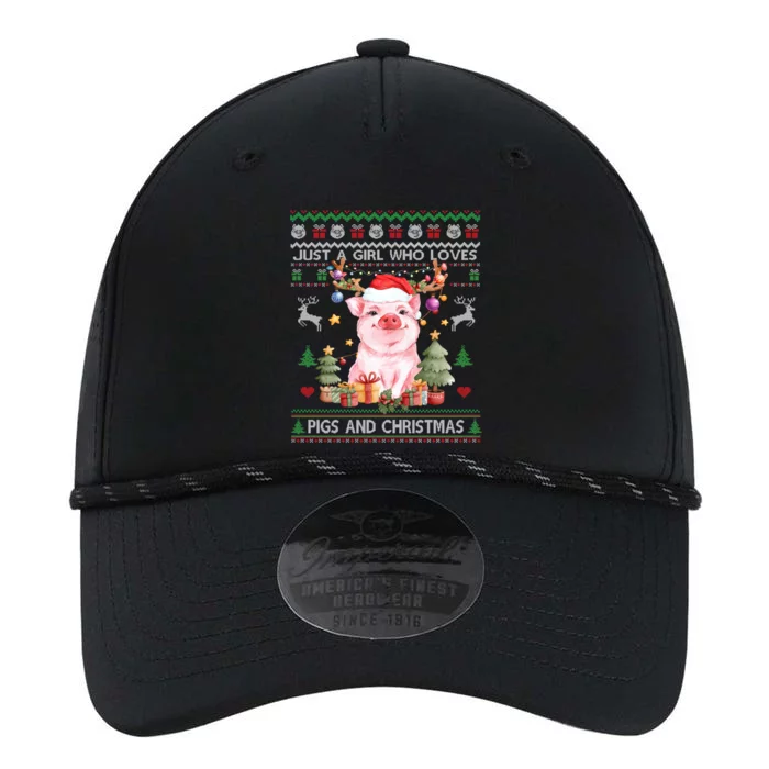 Just A Who Loves Pigs And Christmas Ugly Sweater Cute Gift Performance The Dyno Cap