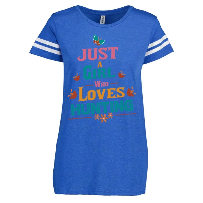 Just A Who Loves Hunting Great Gift Enza Ladies Jersey Football T-Shirt