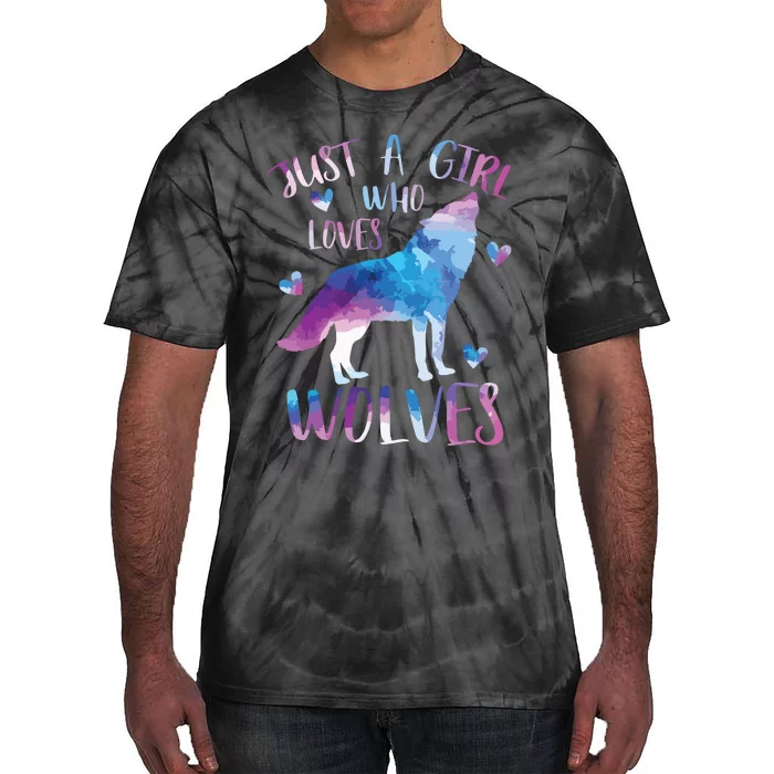 Just A Who Loves Wolves Watercolor Cute Wolf Love Tie-Dye T-Shirt