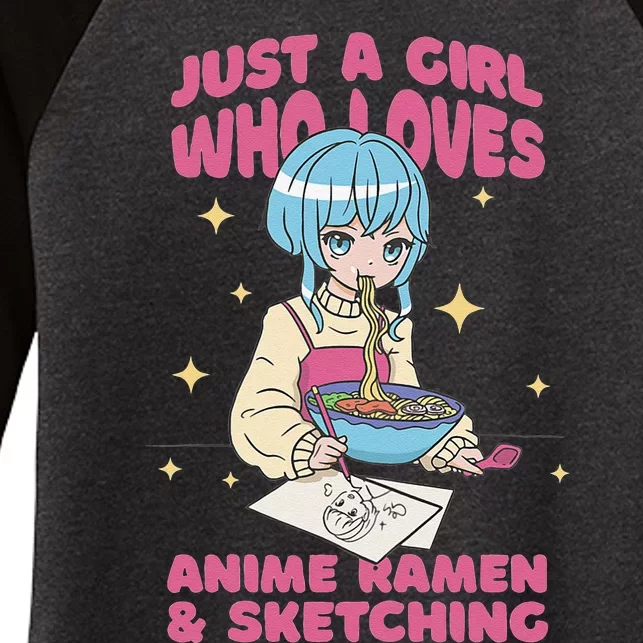 Just a  who loves anime, ra and sketching Women's Tri-Blend 3/4-Sleeve Raglan Shirt