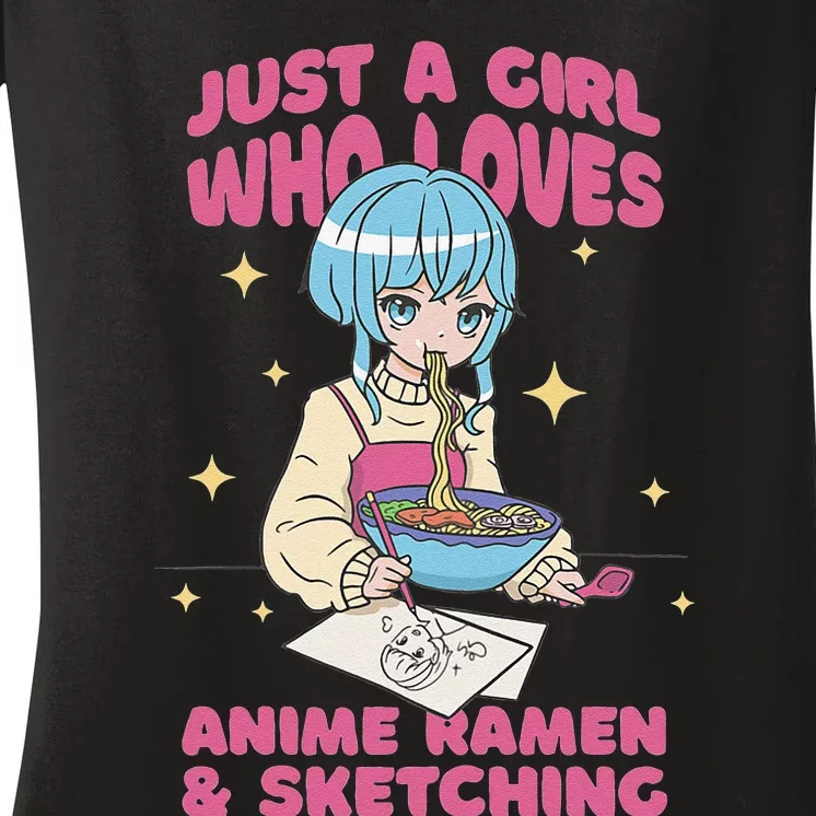 Just a  who loves anime, ra and sketching Women's V-Neck T-Shirt