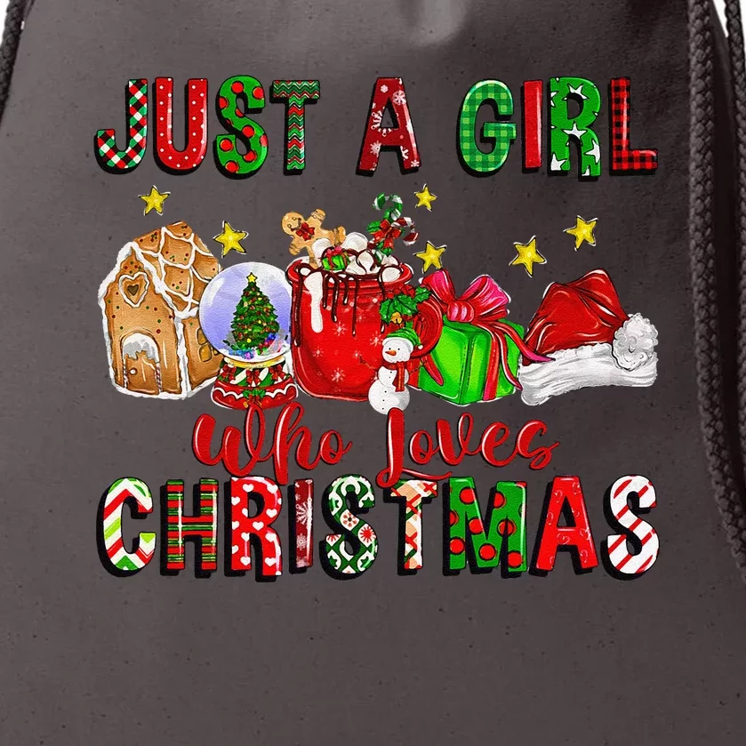 Just A Who Loves Christmas Coffee Drinking Lover Gifts Drawstring Bag