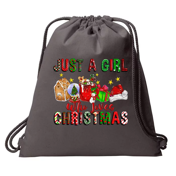 Just A Who Loves Christmas Coffee Drinking Lover Gifts Drawstring Bag