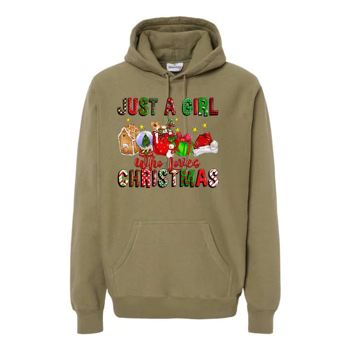 Just A Who Loves Christmas Coffee Drinking Lover Gifts Premium Hoodie