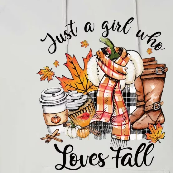 Just A Who Loves Fall Pumpkin Spice Autumn Performance Fleece Hoodie