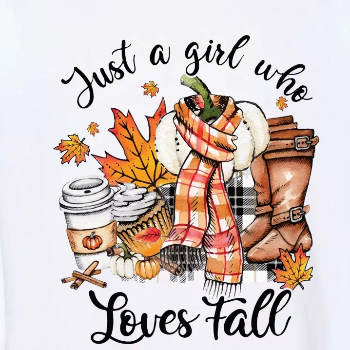 Just A Who Loves Fall Pumpkin Spice Autumn Garment-Dyed Sweatshirt