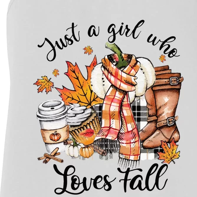 Just A Who Loves Fall Pumpkin Spice Autumn Women's Racerback Tank