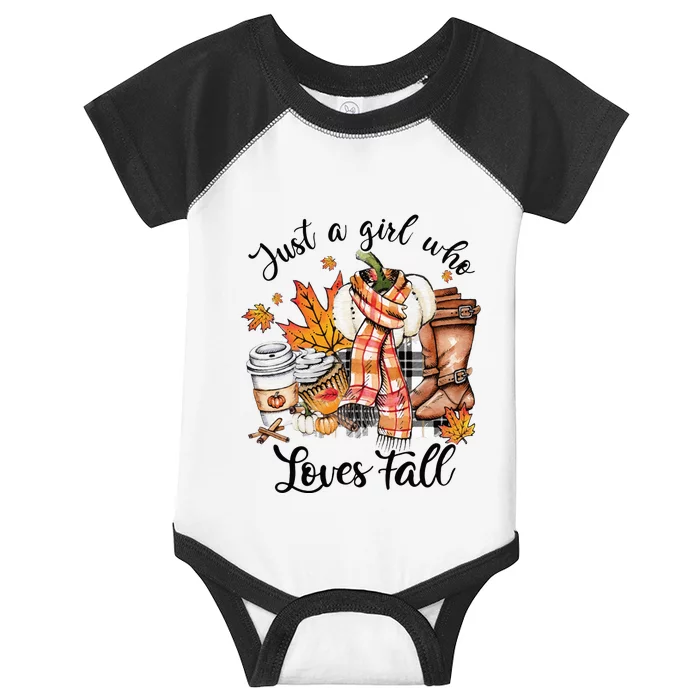 Just A Who Loves Fall Pumpkin Spice Autumn Infant Baby Jersey Bodysuit