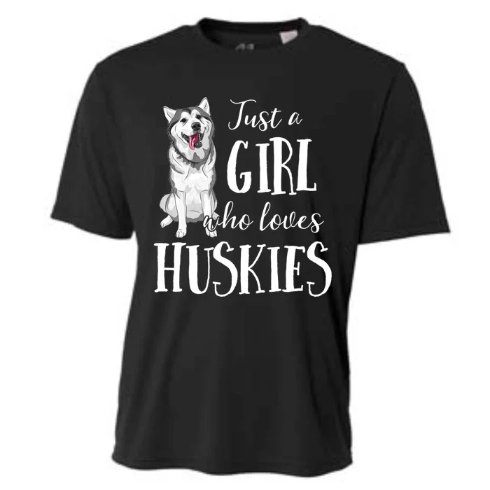 Just A Who Loves Huskies Dog Lover Gift Cooling Performance Crew T-Shirt