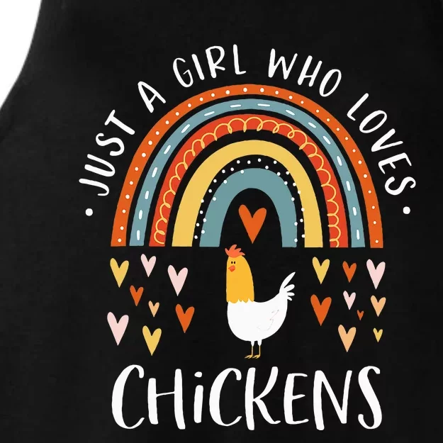 Just A Who Loves Chickens Rainbow Gifts Poultry Lover Ladies Tri-Blend Wicking Tank