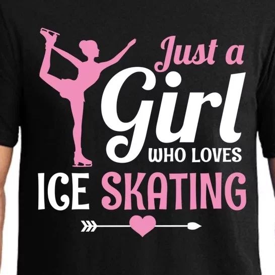 Just A Who Loves Ice Skating Figure Skate Skater Gift Cute Gift Pajama Set