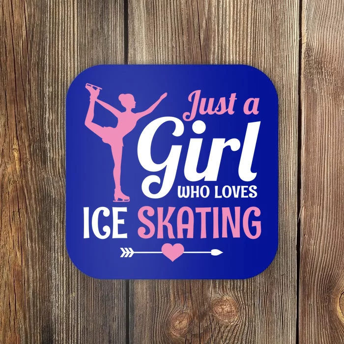 Just A Who Loves Ice Skating Figure Skate Skater Gift Cute Gift Coaster