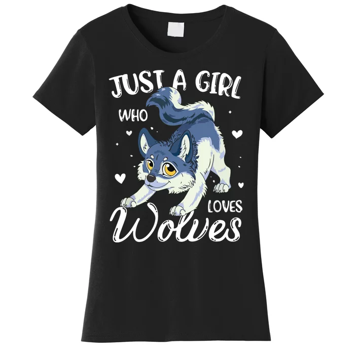 Just A Who Loves Wolves Wolf Lover Women's T-Shirt