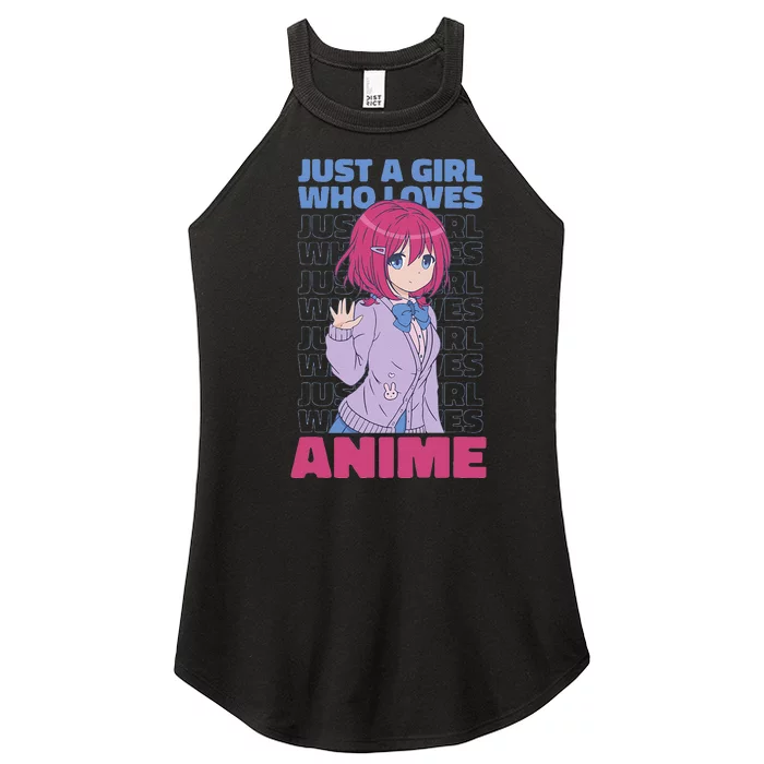 Just A  Who Loves Anime  Otaku Women’s Perfect Tri Rocker Tank