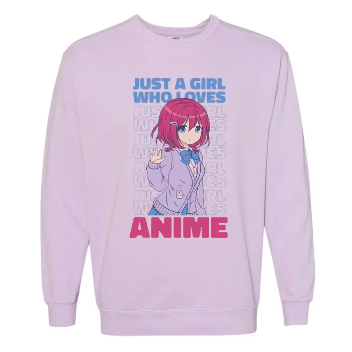 Just A  Who Loves Anime  Otaku Garment-Dyed Sweatshirt