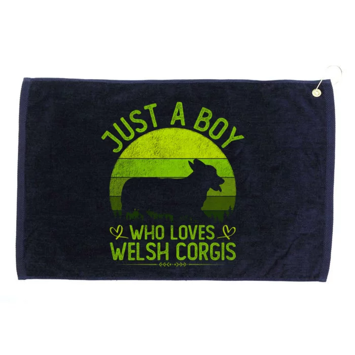 Just A Who Loves Welsh Corgis Vintage Welsh Corgis Funny Gift Grommeted Golf Towel