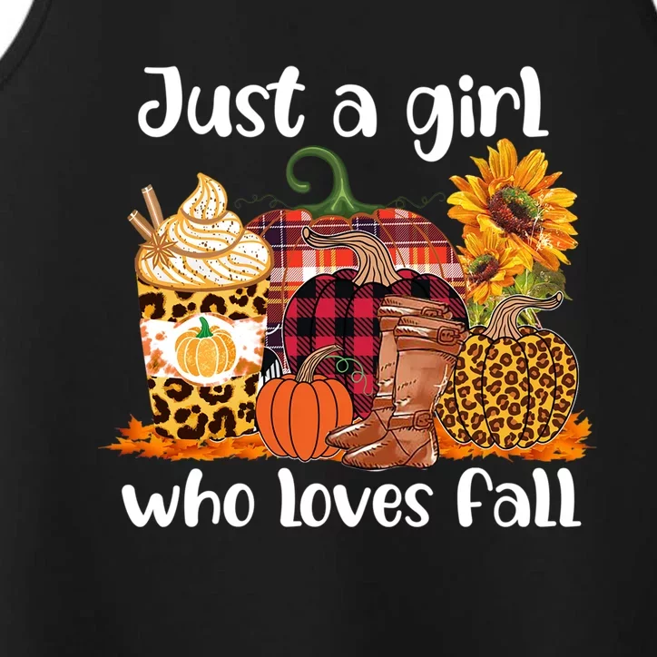 Just A Who Loves Fall Pumpkin Spice Latte Cute Autumn Meaningful Gift Performance Tank