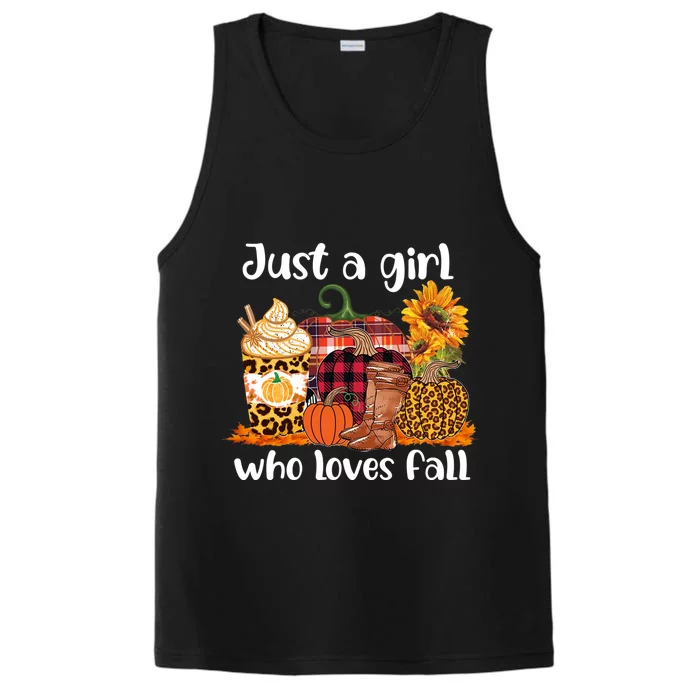 Just A Who Loves Fall Pumpkin Spice Latte Cute Autumn Meaningful Gift Performance Tank