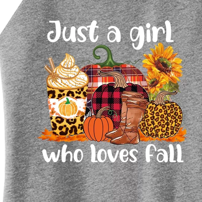 Just A Who Loves Fall Pumpkin Spice Latte Cute Autumn Meaningful Gift Women’s Perfect Tri Rocker Tank