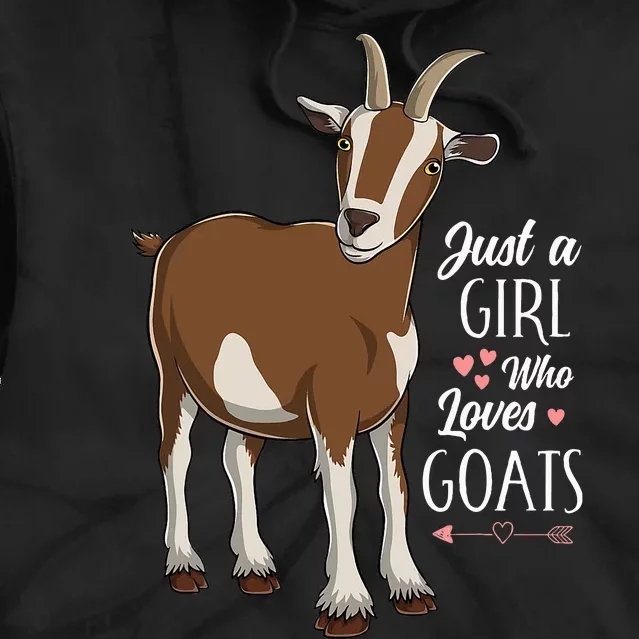 Just a Who Loves Goats Cute Farm Animal Tie Dye Hoodie