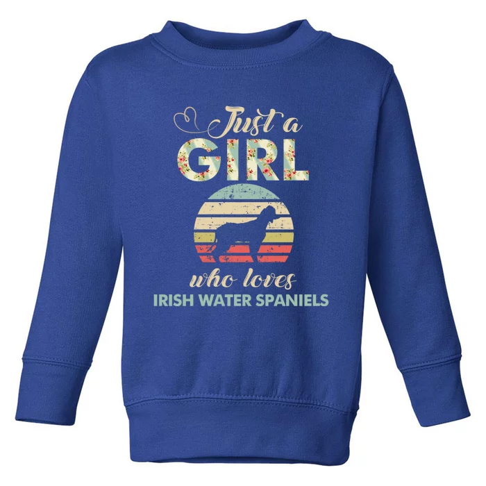 Just A Who Loves Irish Water Spaniels Gift Toddler Sweatshirt