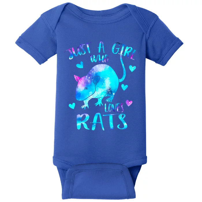 Just A Who Loves Rats Cute Rat Lover Galaxy Theme Gift Baby Bodysuit