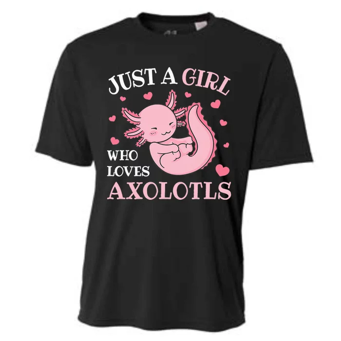 Just A Who Loves Axolotls Kawaii Axolotl Mädchen Cooling Performance Crew T-Shirt