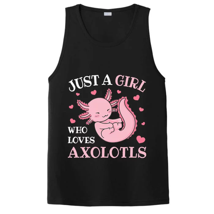 Just A Who Loves Axolotls Kawaii Axolotl Mädchen Performance Tank