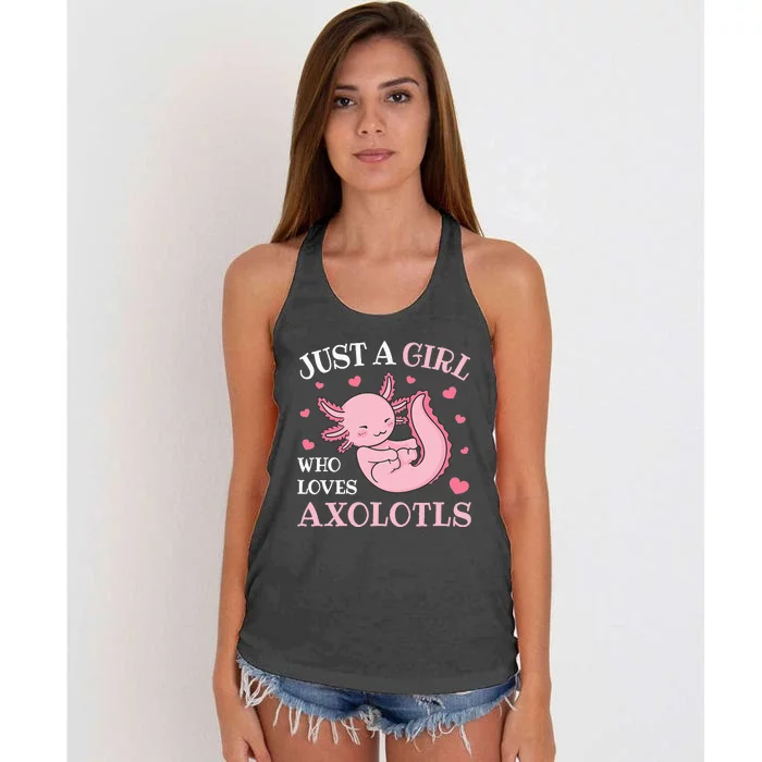 Just A Who Loves Axolotls Kawaii Axolotl Mädchen Women's Knotted Racerback Tank