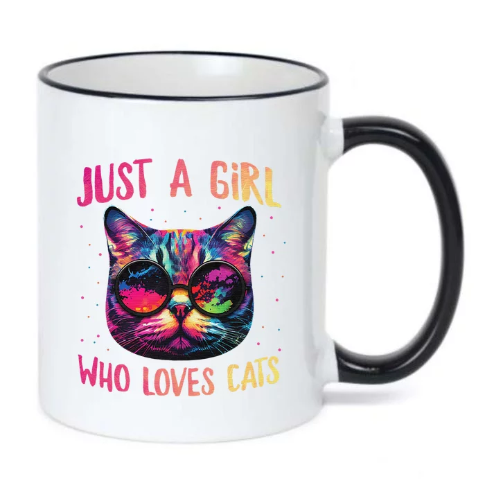 Just A  Who Loves Cats Cute Cat Lover Black Color Changing Mug