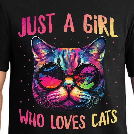 Just A  Who Loves Cats Cute Cat Lover Pajama Set