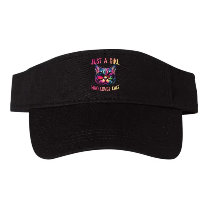 Just A  Who Loves Cats Cute Cat Lover Valucap Bio-Washed Visor