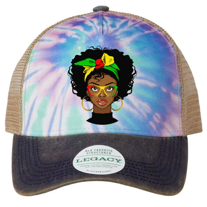 Juneteenth Afro Woman Black Queen African American Melanin Legacy Tie Dye Trucker Hat