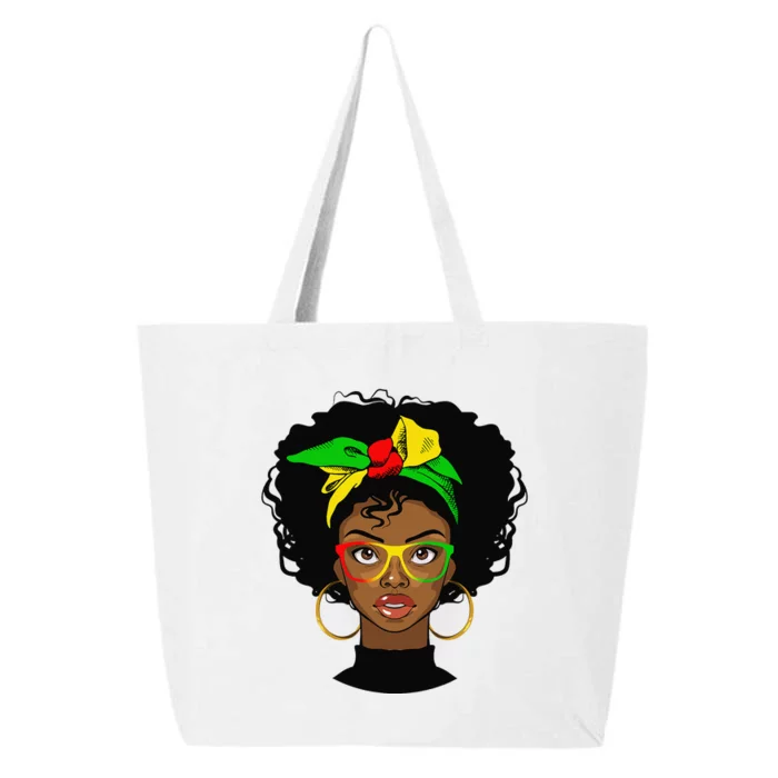 Juneteenth Afro Woman Black Queen African American Melanin 25L Jumbo Tote