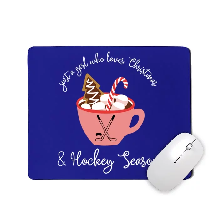 Just A Who Loves Christmas And Hockey Season Xmas Gift Mousepad