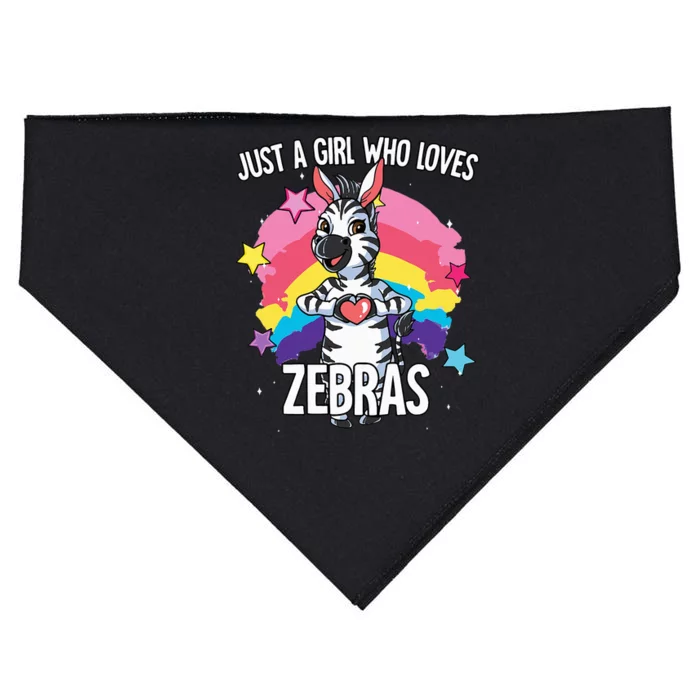 Just A Who Loves Zebras Zebra USA-Made Doggie Bandana