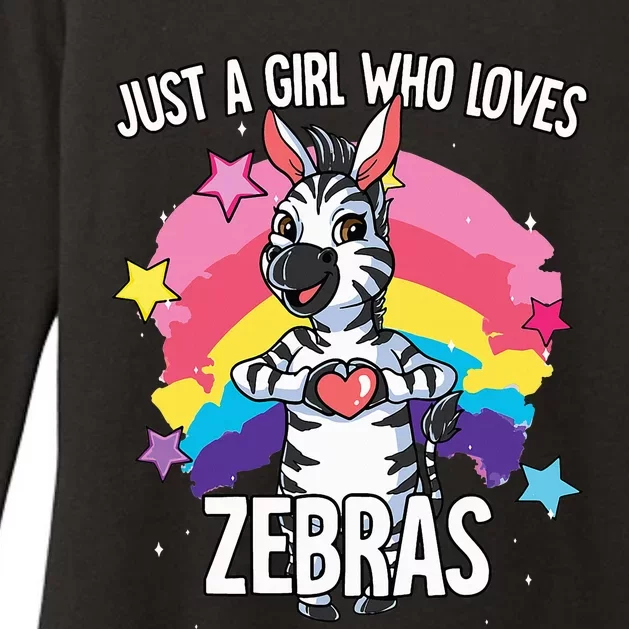 Just A Who Loves Zebras Zebra Womens CVC Long Sleeve Shirt