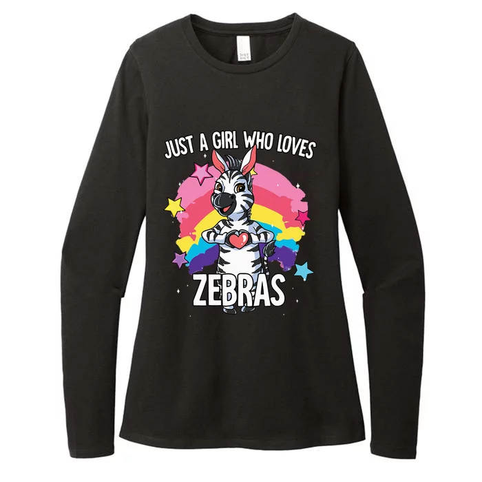 Just A Who Loves Zebras Zebra Womens CVC Long Sleeve Shirt