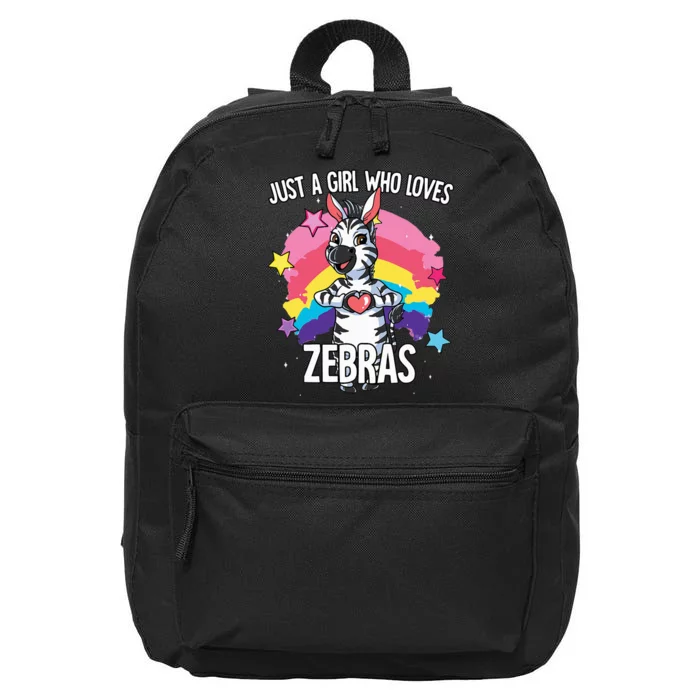 Just A Who Loves Zebras Zebra 16 in Basic Backpack