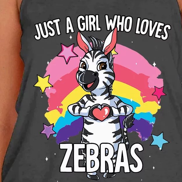 Just A Who Loves Zebras Zebra Women's Knotted Racerback Tank