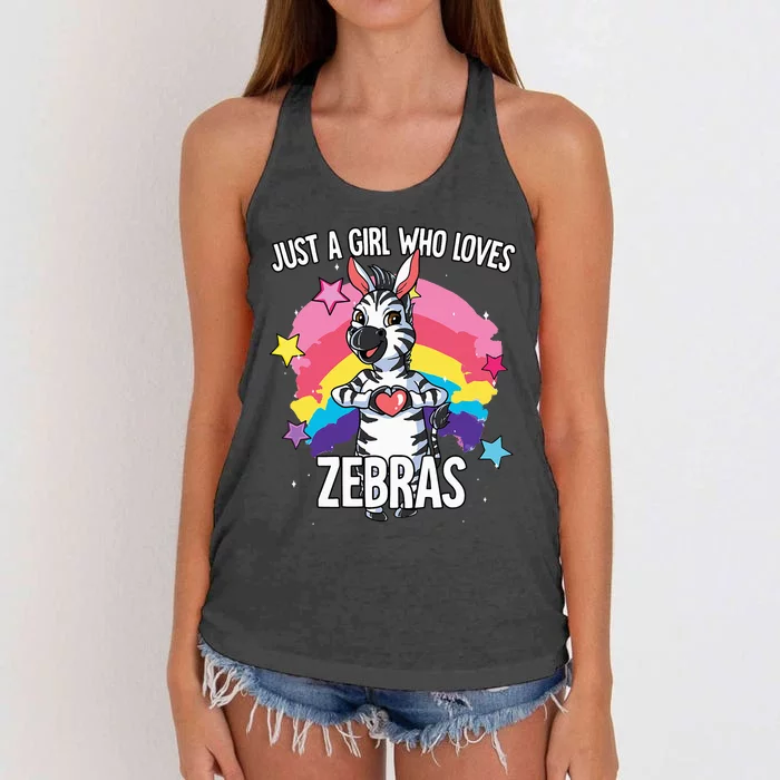 Just A Who Loves Zebras Zebra Women's Knotted Racerback Tank