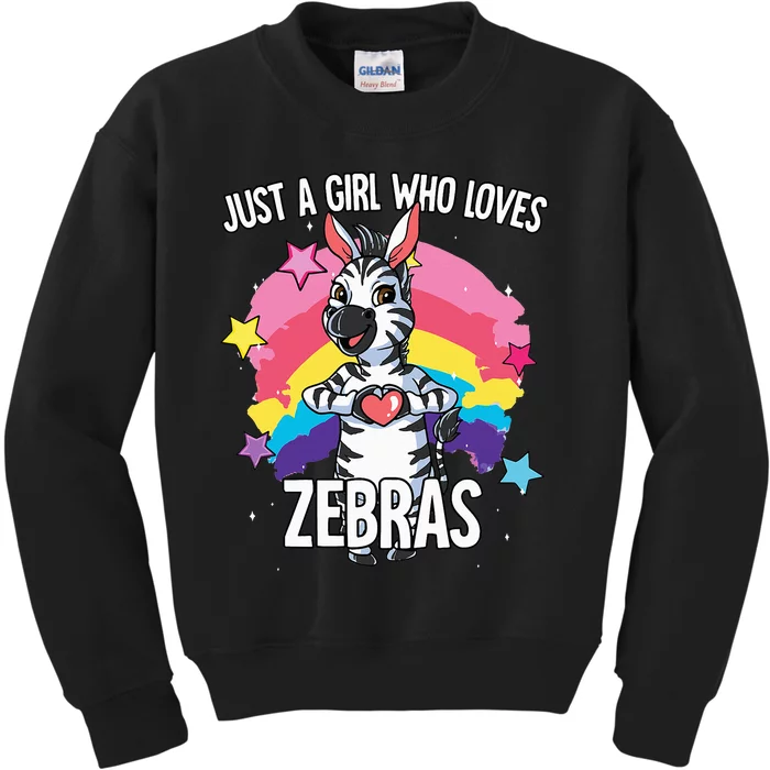 Just A Who Loves Zebras Zebra Kids Sweatshirt