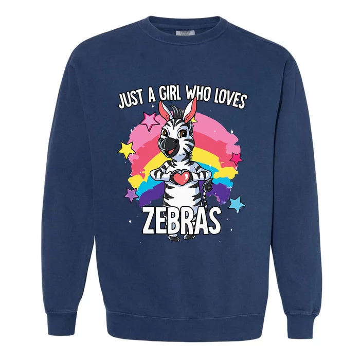 Just A Who Loves Zebras Zebra Garment-Dyed Sweatshirt