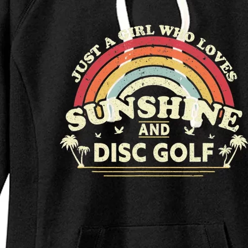 Just A  Who Loves Sunshine And Disc Golf Gift Cute Women's Fleece Hoodie