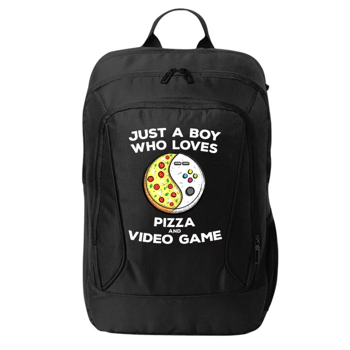 Just A Who Love Pizza And Video Game Funny Gaming Funny Gift City Backpack