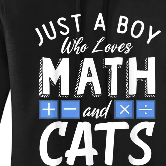 Just A Who Loves Math And Cats Funny Mathematics Women's Pullover Hoodie