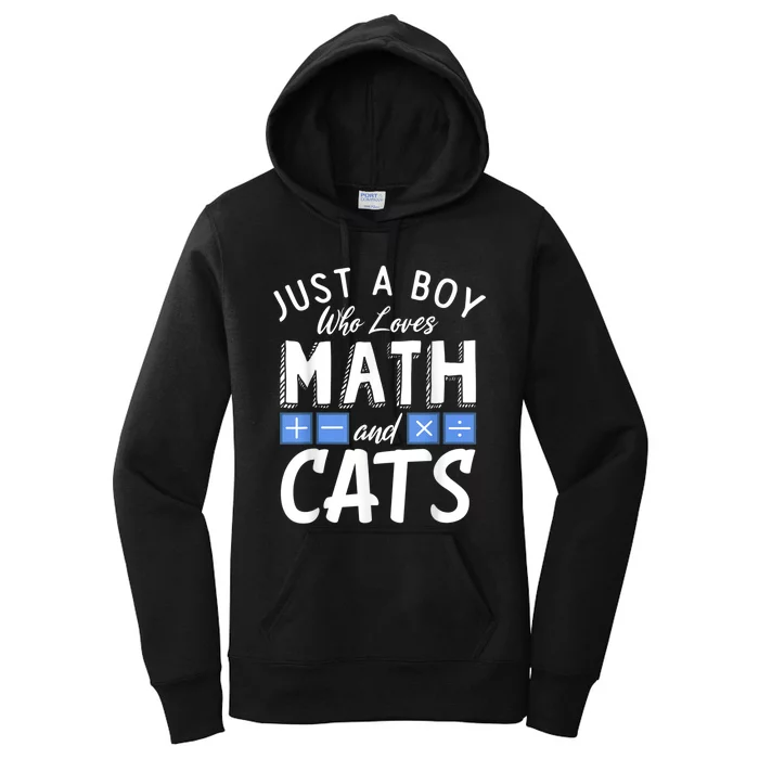 Just A Who Loves Math And Cats Funny Mathematics Women's Pullover Hoodie