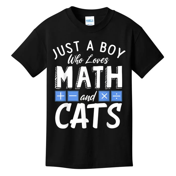 Just A Who Loves Math And Cats Funny Mathematics Kids T-Shirt